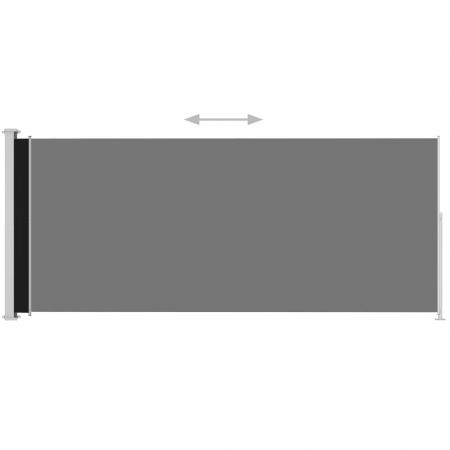 Copertina laterala retractabila de terasa, negru, 180 x 500 cm
