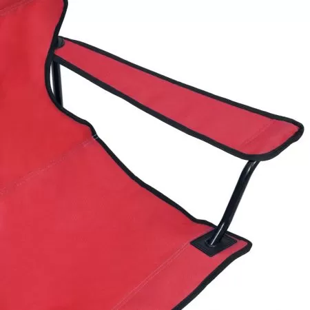 Scaun de camping pliabil, rosu, 123 x 50 x 80 cm