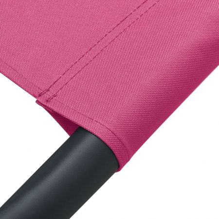 Pat sezlong de exterior cu baldachin si perna, roz, 200 x 90 x 112 cm