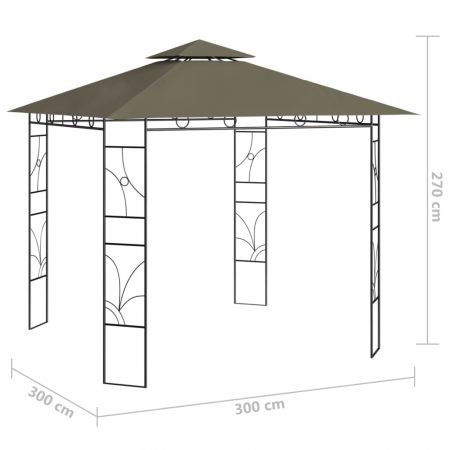 Pavilion, gri taupe, 3 x 3 x 2.7 m