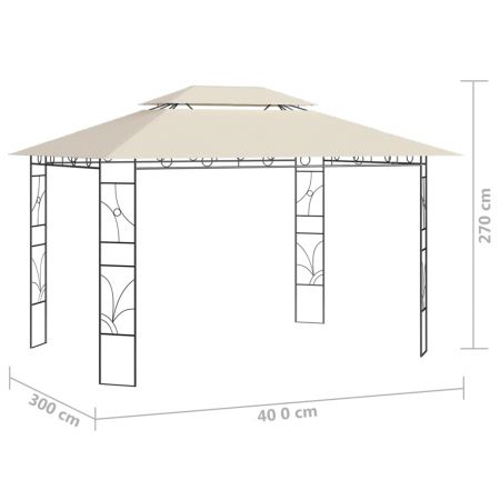 Pavilion, crem, 4 x 3 x 2.7 m