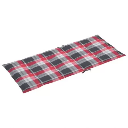 Perne scaun spătar înalt 2 buc. roșu carouri 120x50x3 cm textil