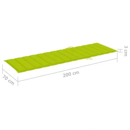 Perna de sezlong, verde deschis, 200 x 70 x 3 cm