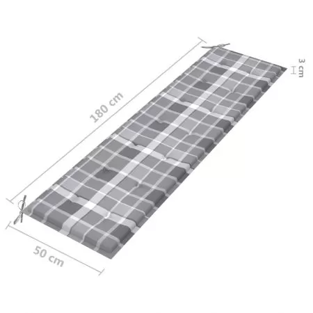 Perna pentru banca de gradina, gri cu model, 180 x 50 x 3 cm