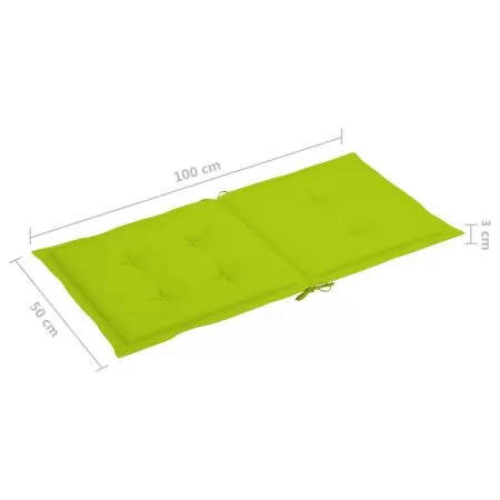 Set 6 bucati perne scaun de gradina, verde deschis, 100 x 50 x 3 cm
