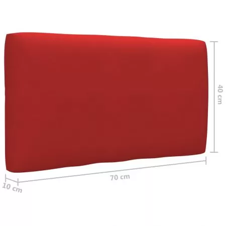 Perna canapea din paleti, rosu, 70 x 40 x 10 cm