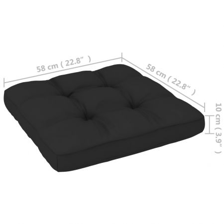 Perna canapea din paleti, negru, 58 x 10 cm