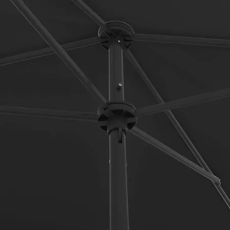 Umbrelă de plajă, negru, 200x125 cm