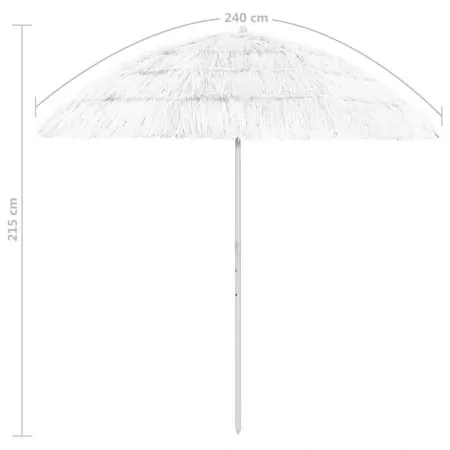 Umbrelă de plajă, alb, 240 cm
