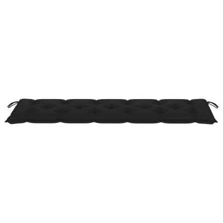 Perna pentru banca de gradina, negru, 180 x 50 x 7 cm