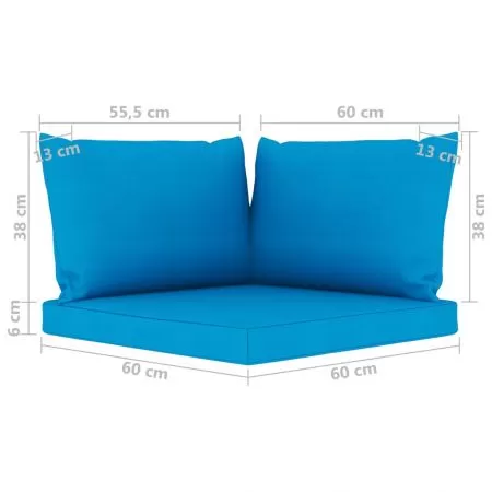 Set 3 bucati perne canapea din paleti, albastru deschis