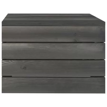 Mese de gradina din paleti 2 buc. gri inchis lemn masiv de pin, gri, 60 x 60 x 41.5 cm
