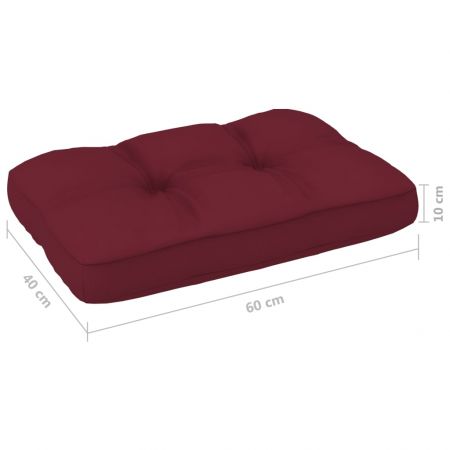 Perna pentru canapea din paleti, bordo, 60 x 40 x 10 cm
