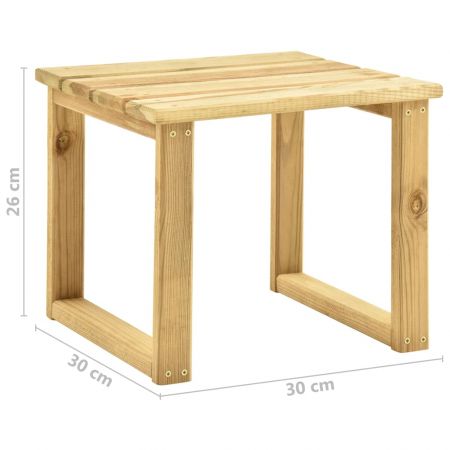 Șezlong cu masă, lemn de pin verde tratat