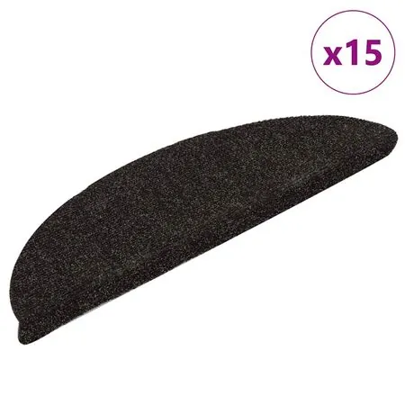  Covorașe scări autoadezive 15 buc maro închis 56x17x3 cm punch