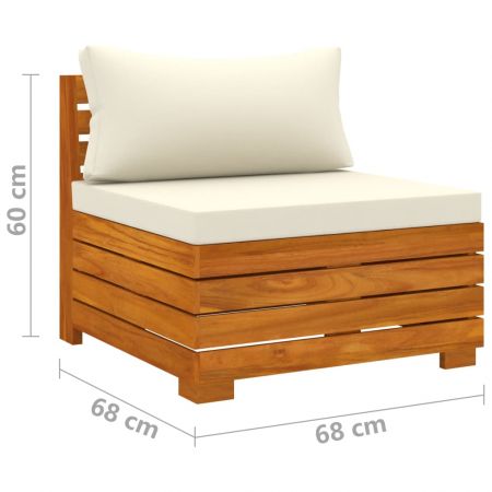 Canapea de gradina cu 2 locuri, crem, 136 x 68 x 60 cm
