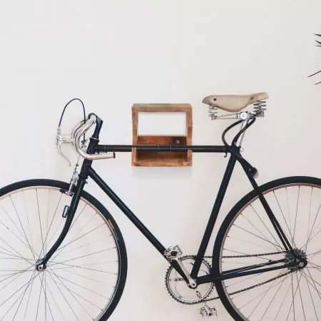 Suport bicicletă de perete, 35 x 25 x 25 cm lemn masiv reciclat