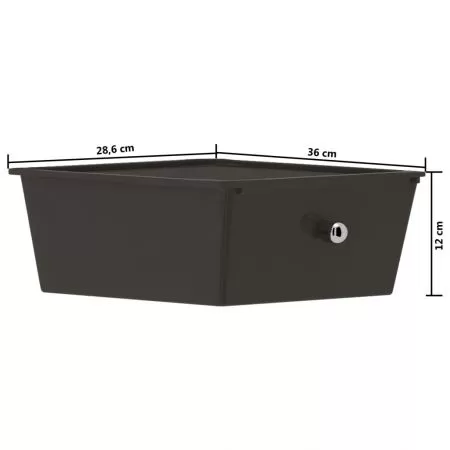 Carucior de depozitare mobil cu 4 sertare, negru, 32 x 36.5 x 76 cm
