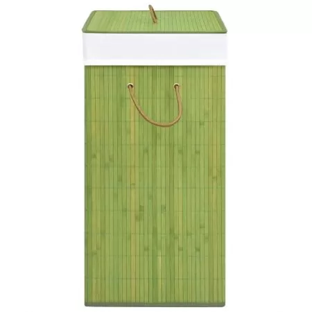 Cos de rufe din bambus, verde, 43.5 x 33.5 x 65.5 cm