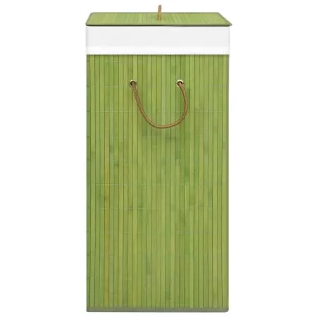 Cos de rufe din bambus, verde, 40 x 30 x 60 cm