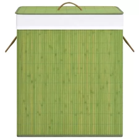 Cos de rufe din bambus, verde, 43.5 x 33.5 x 65.5 cm