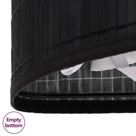 Cos de rufe din bambus de colt, negru, 52.3 x 37 x 65 cm