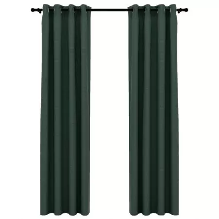 Set 2 bucati draperii opace, verde, 140 x 245 cm
