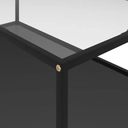 Masuta cafea transparent/negru 120x60x35 cm sticla securizata, transparent si negru, 120 x 60 x 35 cm