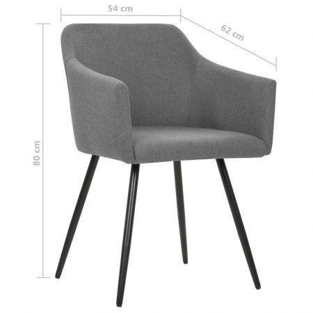 Set 2 bucati scaune de bucatarie, gri deschis, 54 x 62 x 80 cm