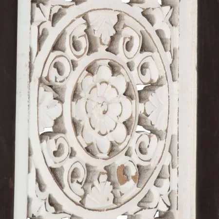 Panouri de perete sculptate manual, maro si alb, 60 x 60 x 1.5 cm