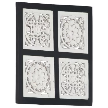 Panouri perete sculptate manual, alb si negru, 40 x 40 x 1.5 cm
