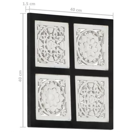 Panouri perete sculptate manual, alb si negru, 40 x 40 x 1.5 cm