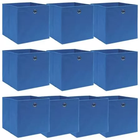 Set 10 bucati cutii depozitare, albastru