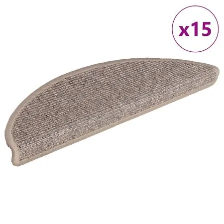  Covorașe scări autoadezive, 15 buc. bej închis, 56x17x3cm