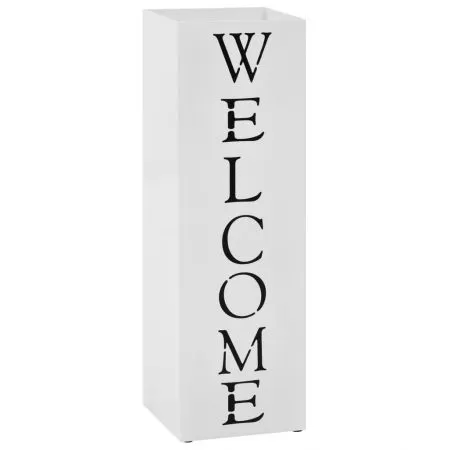  Suport pentru umbrelă Welcome, oțel, alb 