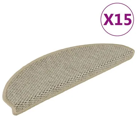  Covorașe scări autoadezive, 15 buc. verde 65x21x4 cm, sisal