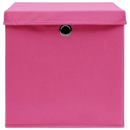 Set 10 bucati cutii depozitare cu capace, roz