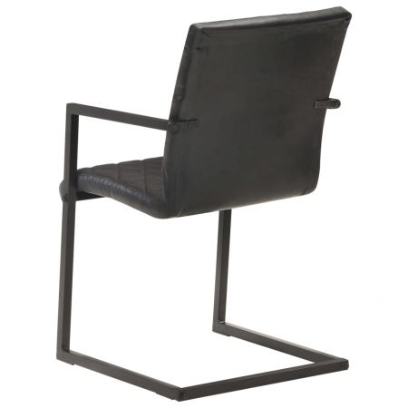 Set 2 bucati scaune de bucatarie cantilever, negru