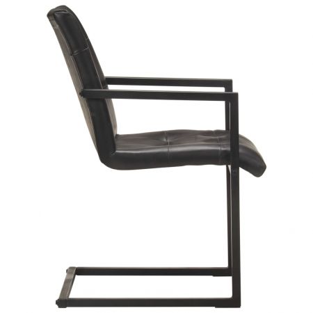 Set 2 bucati scaune de bucatarie cantilever, negru