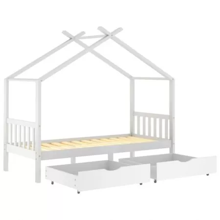 Cadru de pat copii, alb, 90 x 200 cm
