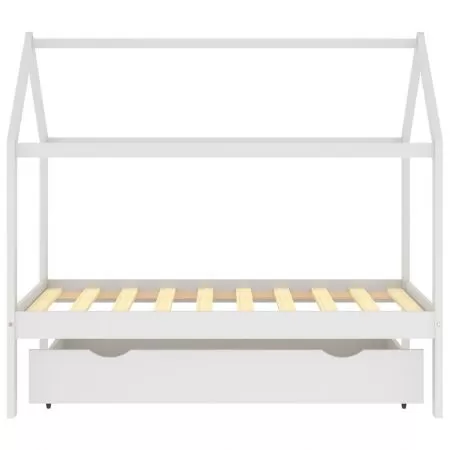 Cadru pat de copii cu un sertar, alb, 80 x 160 cm