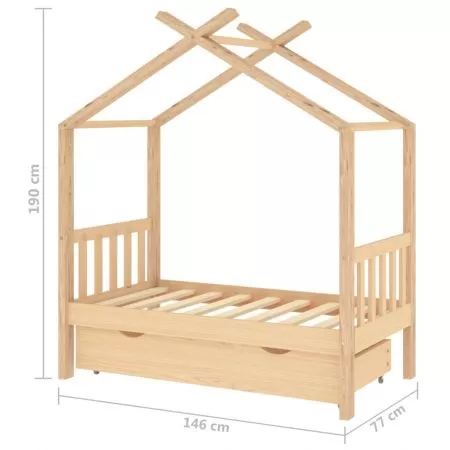 Cadru pat de copii, maro, 70 x 140 cm