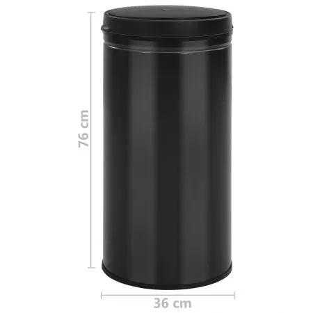 Cos de gunoi automat cu senzor, negru, 36 x 36 x 76 cm