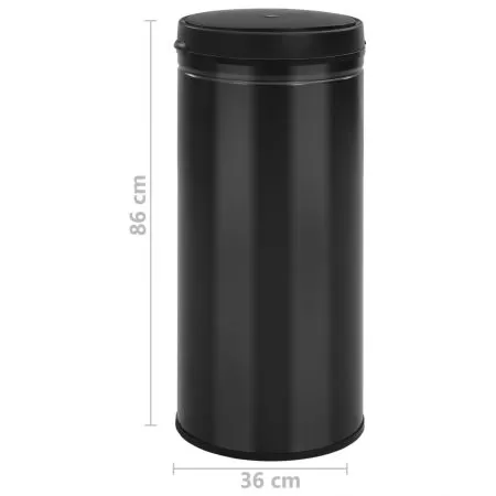Cos de gunoi automat cu senzor, negru, 36 x 36 x 86 cm