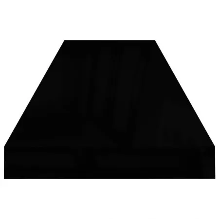 Rafturi de perete 4 buc. negru extralucios, negru lucios, 90 x 23.5 x 3.8 cm