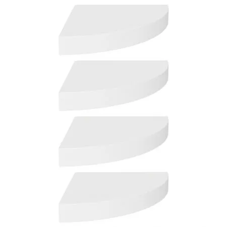 Set 4 bucati rafturi coltar de perete, alb, 25 x 25 x 3.8 cm