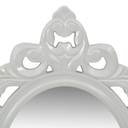 Set raft perete pentru chei/bijuterii cu oglindă și cârlige gri