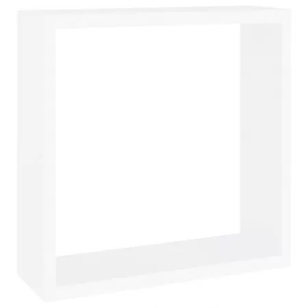 Set 3 bucati rafturi cub de perete, alb, 30 x 10 x 30 cm