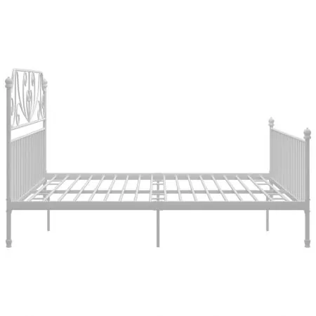  Cadru de pat, alb, 200x200 cm, metal