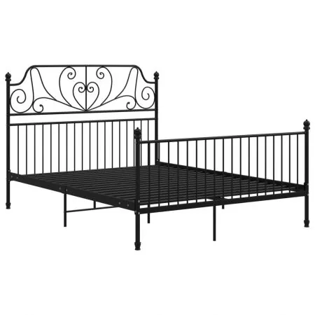 Cadru de pat, negru, 160x200 cm, metal
